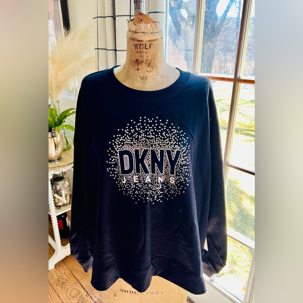 Black DKNY Jeans Sequined Sweatshirt